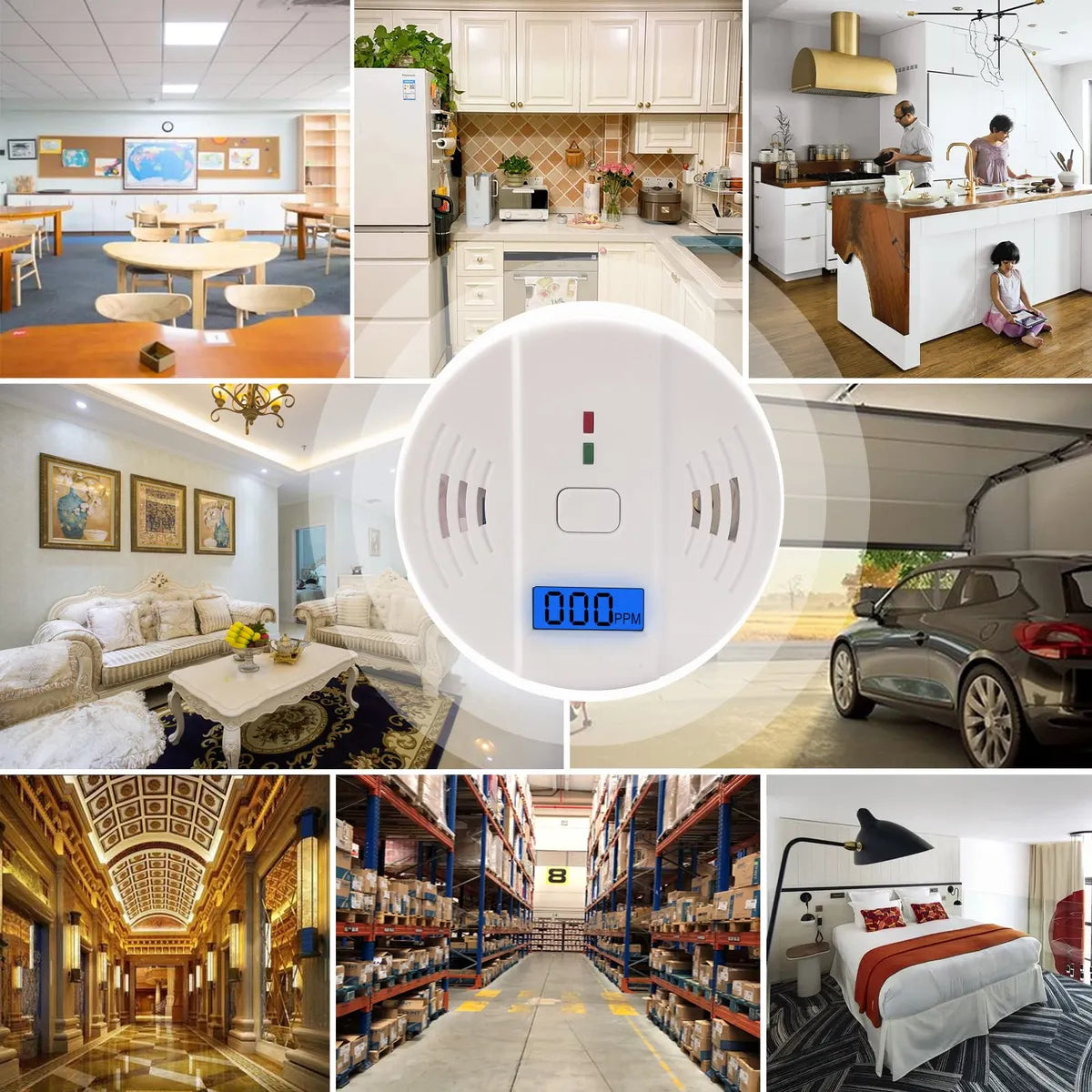 Detector de Monóxido de Carbono Digital – Pack x2