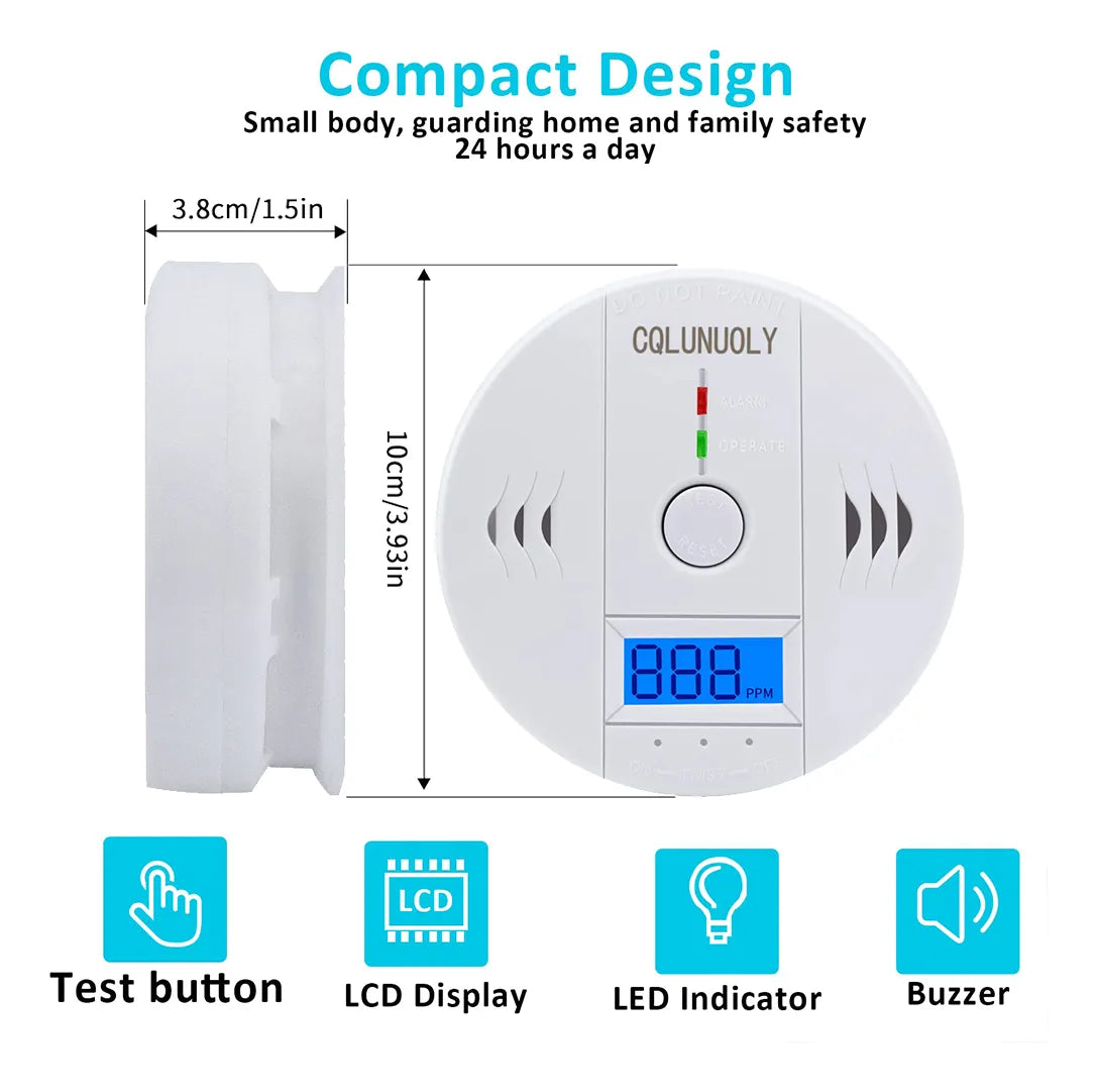 Detector de Monóxido de Carbono Digital – Pack x2